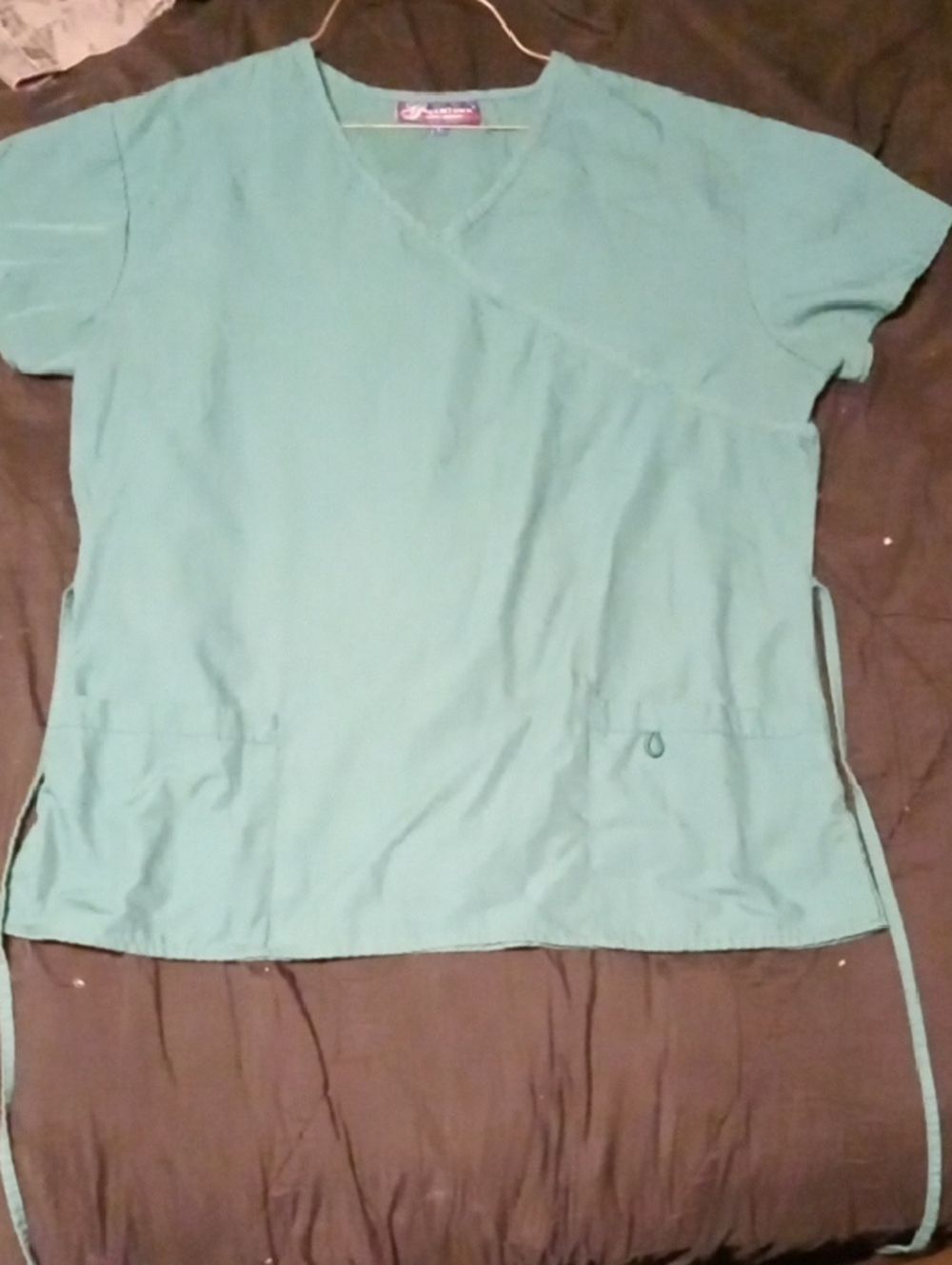Women's Teal V-Neck Tunic Top with Side Ties